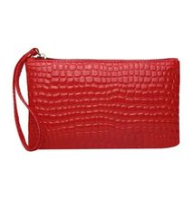 Women Clutches Crocodile Grain PU Leather Envelope Clutch Bag